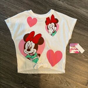 Toddler Girl Mouse Shirt - White with Red and Pink Accents Size 5T